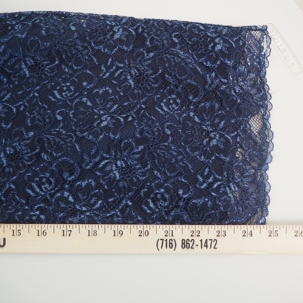 J. Crew Peyton High-Rise Pull-On Wide-Leg Pants Navy Metallic Lace Size 10 - Picture 7 of 11